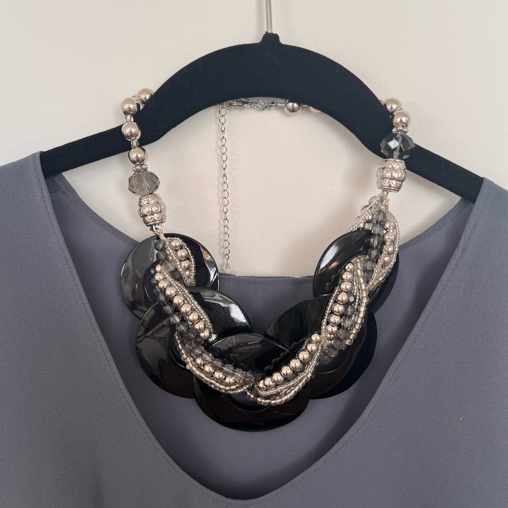 Black/Silver Statement Necklace